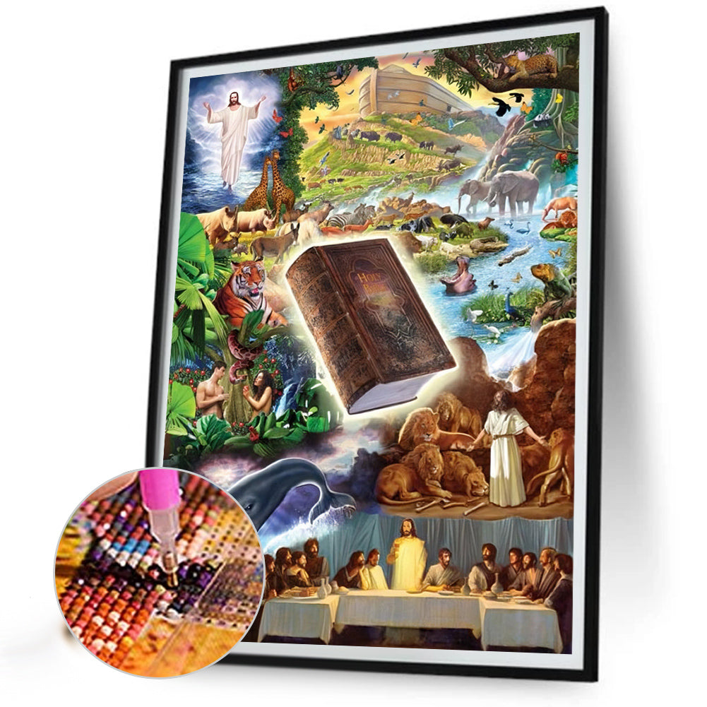 Bible - Full Round AB Drill Diamond Painting 40*55CM