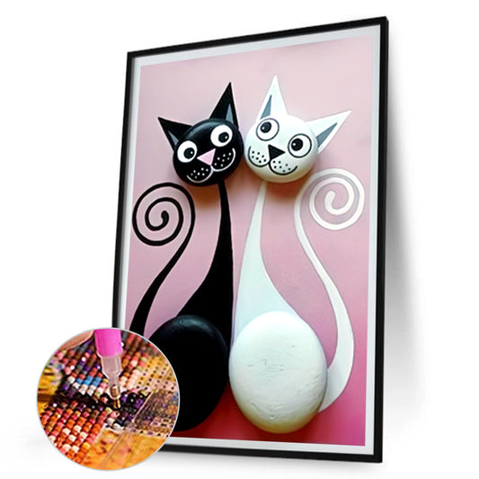 Cat - Full Round Drill Diamond Painting 30*45CM