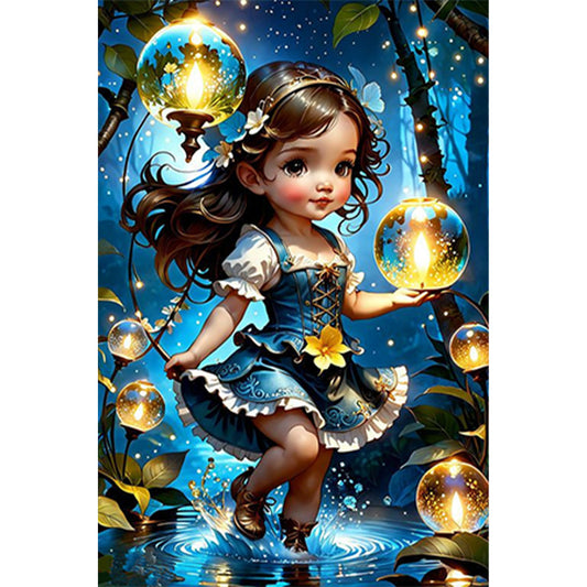 Wishing Star Girl - Full Round Drill Diamond Painting 30*45CM