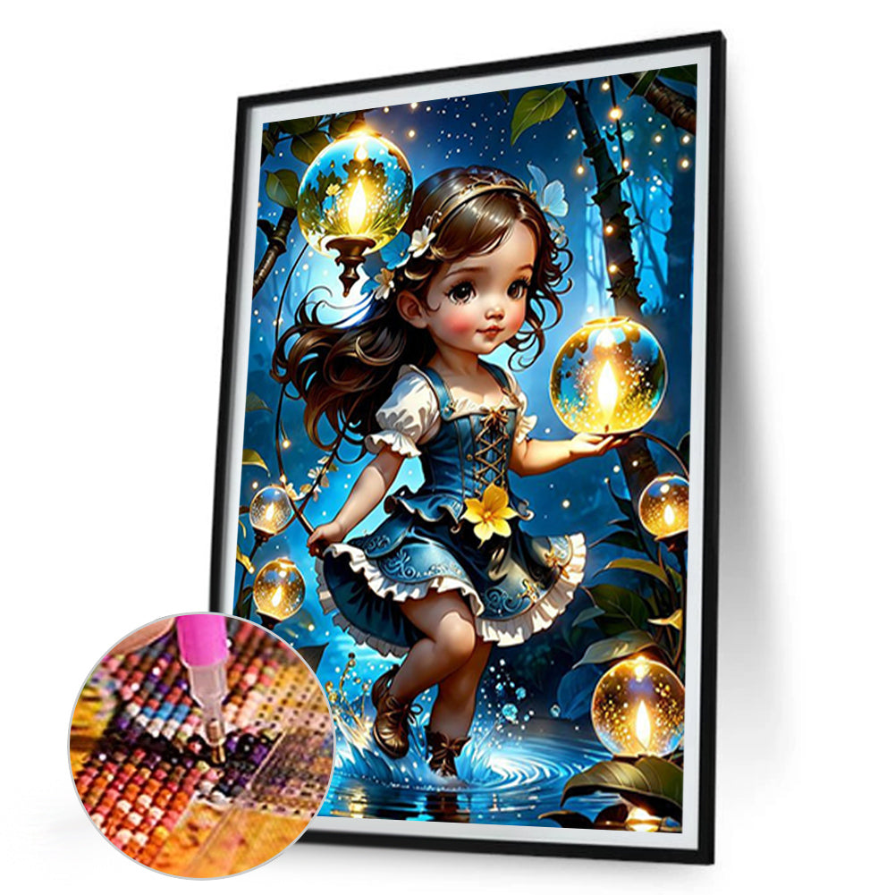 Wishing Star Girl - Full Round Drill Diamond Painting 30*45CM