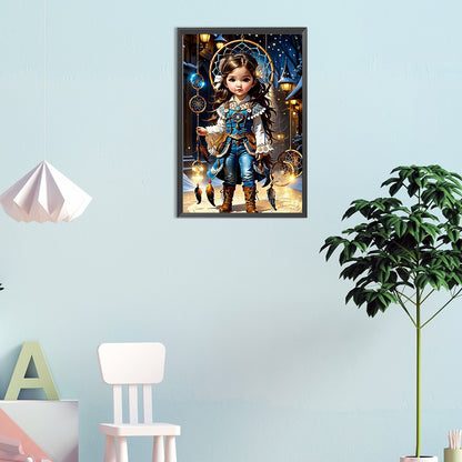 Wishing Star Girl - Full Round Drill Diamond Painting 30*45CM