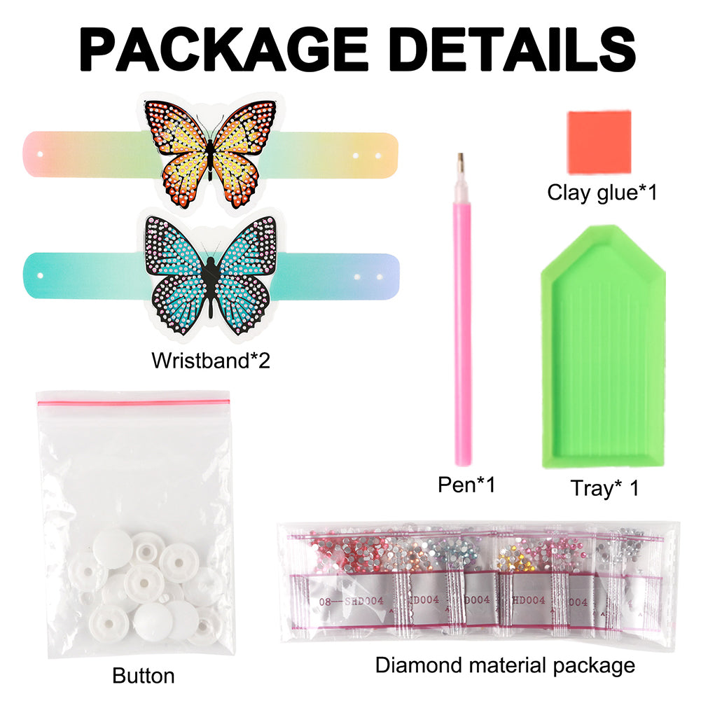 Butterfly Diamond Painting Wristbands Diamond Painting Bracelet for Kids (#3)