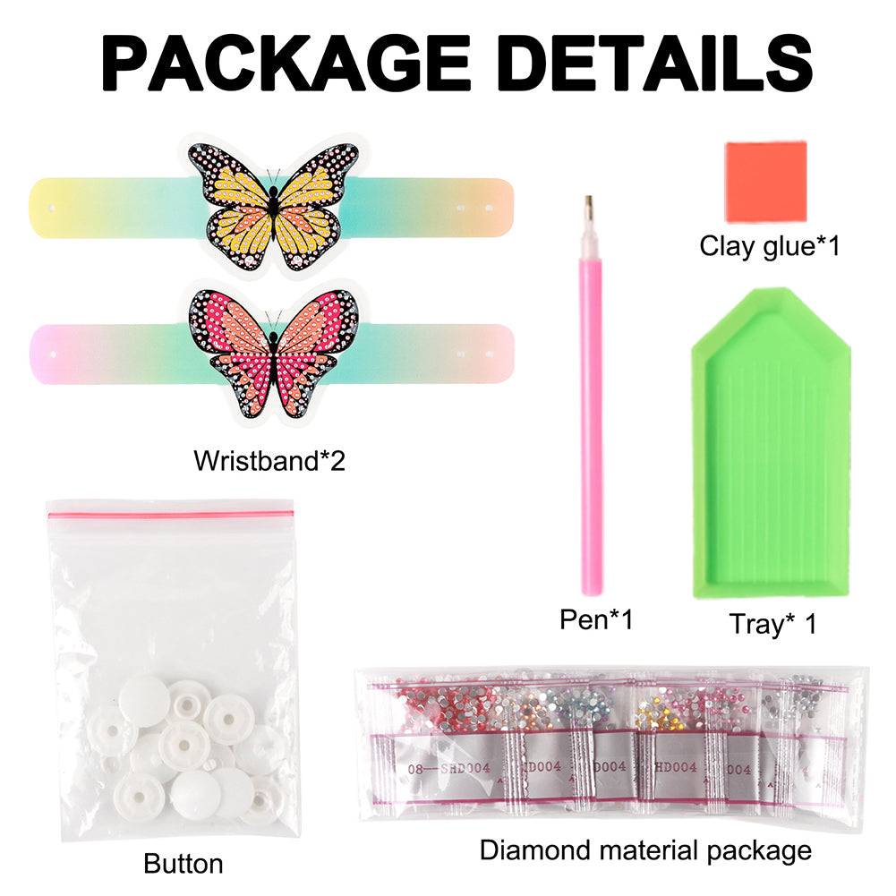 Butterfly Diamond Painting Wristbands Diamond Painting Bracelet for Kids (#6)