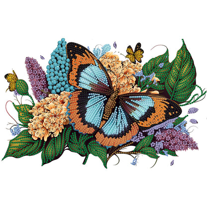 Flowers Butterflies - Special Shaped Drill Diamond Painting 40*30CM