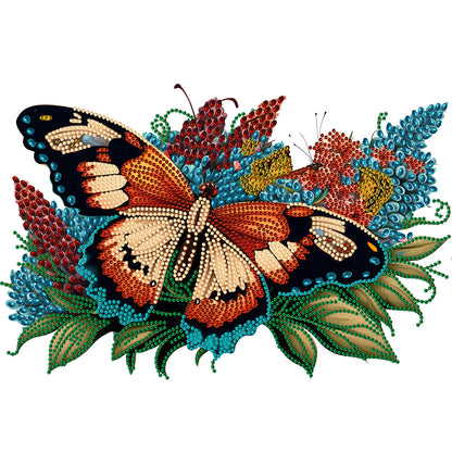 Flowers Butterflies - Special Shaped Drill Diamond Painting 40*30CM