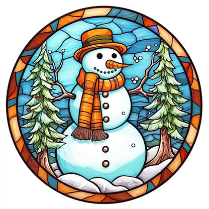 Winter Snowman - Full Round Drill Diamond Painting 30*30CM