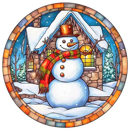 Winter Snowman - Full Round Drill Diamond Painting 30*30CM