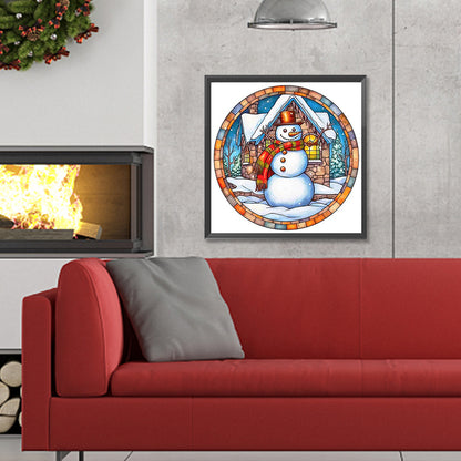 Winter Snowman - Full Round Drill Diamond Painting 30*30CM