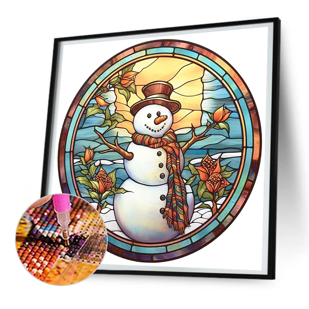 Winter Snowman - Full Round Drill Diamond Painting 30*30CM