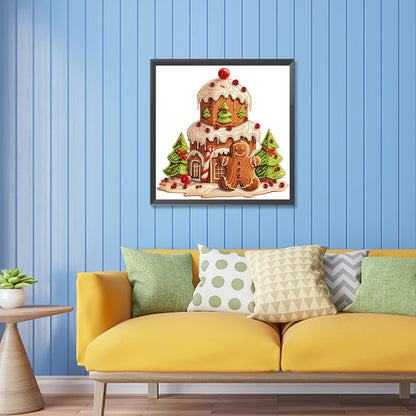 Christmas Gingerbread Cookie House - Special Shaped Drill Diamond Painting 30*30CM