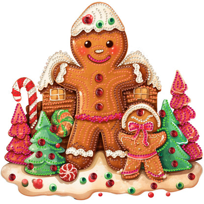 Christmas Gingerbread Cookie House - Special Shaped Drill Diamond Painting 30*30CM