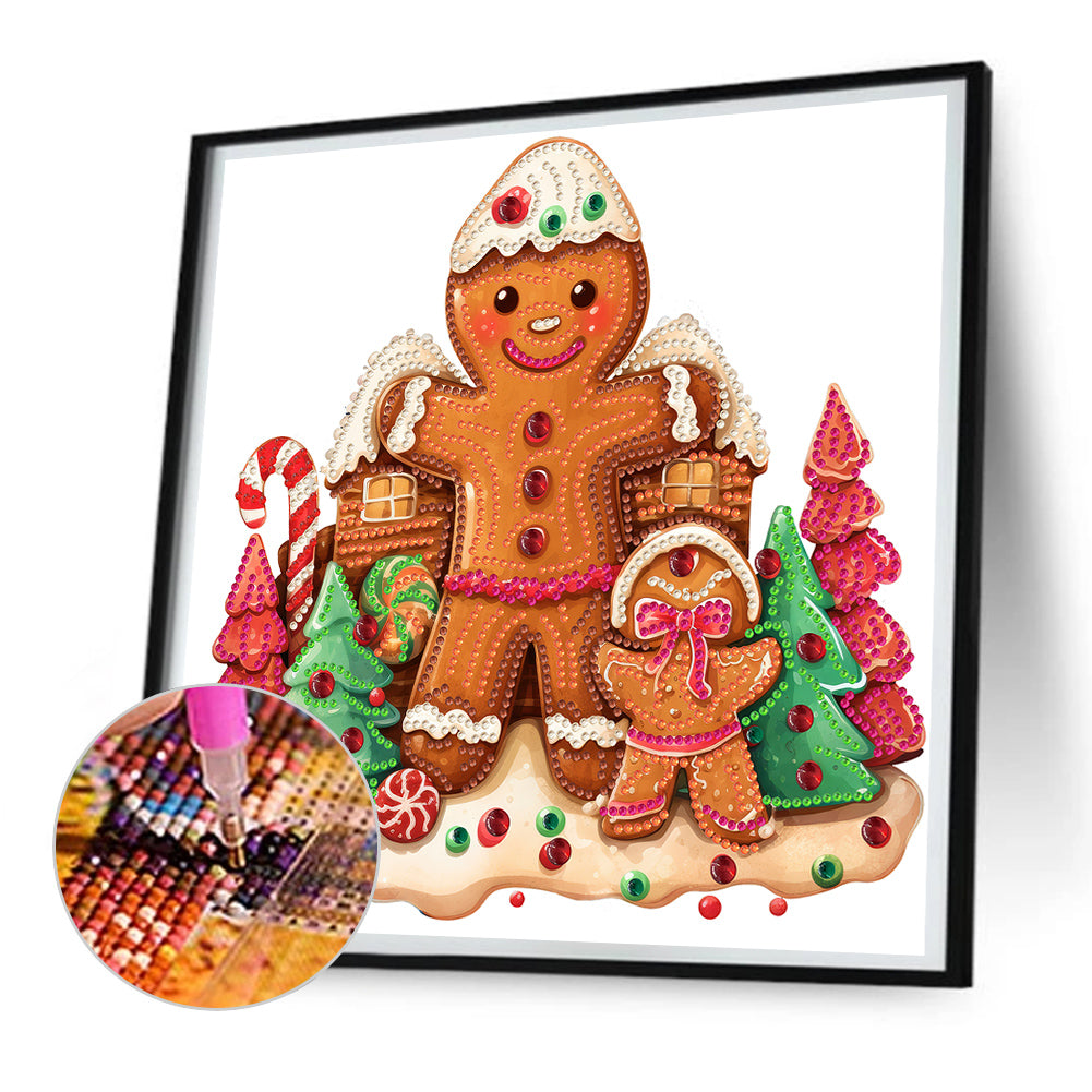 Christmas Gingerbread Cookie House - Special Shaped Drill Diamond Painting 30*30CM