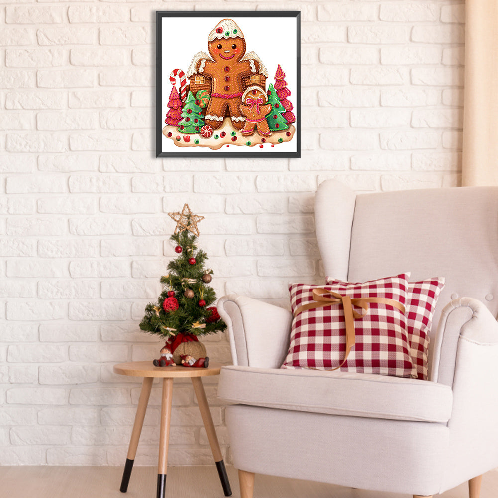 Christmas Gingerbread Cookie House - Special Shaped Drill Diamond Painting 30*30CM