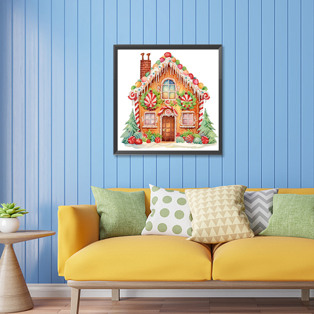 Christmas Gingerbread Cookie House - Special Shaped Drill Diamond Painting 30*30CM