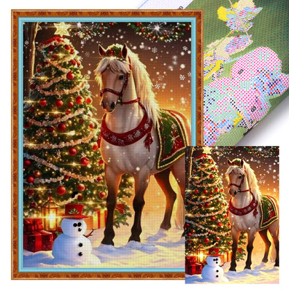 Christmas Horse - 11CT Stamped Cross Stitch 40*60CM