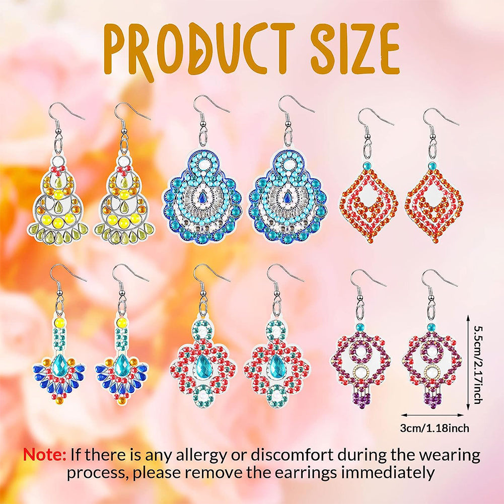 10PCS Diamond Painting Earrings for Women Girl Jewelry Crafting (Classic #1)