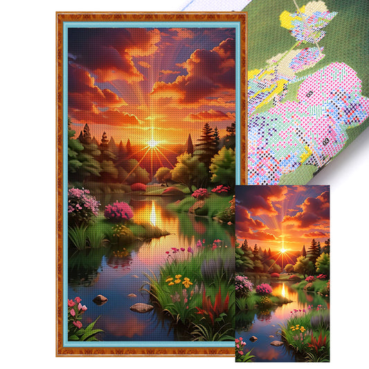 Luoxia Landscape - 11CT Stamped Cross Stitch 40*70CM