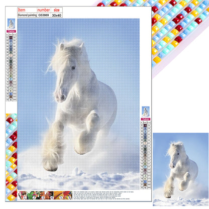 White Horse - Full Square Drill Diamond Painting 30*40CM