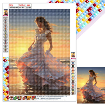 Seaside Girl - Full Square Drill Diamond Painting 30*40CM