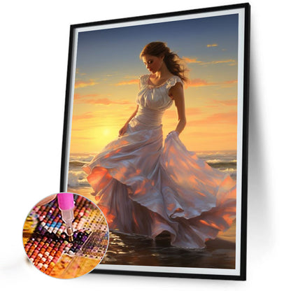 Seaside Girl - Full Square Drill Diamond Painting 30*40CM