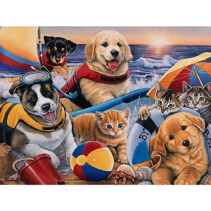 Kittens And Puppies - Full Square Drill Diamond Painting 40*30CM