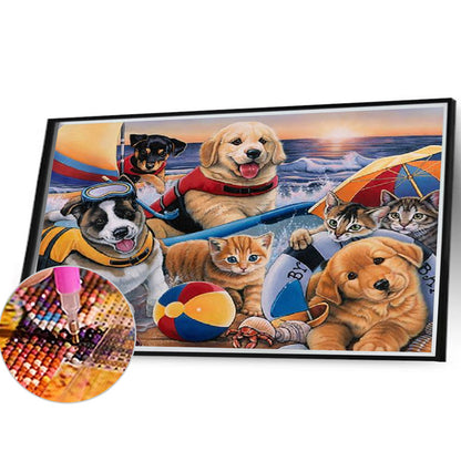 Kittens And Puppies - Full Square Drill Diamond Painting 40*30CM