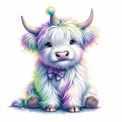 Shiny Animal Highland Yak - Full Round Drill Diamond Painting 30*30CM