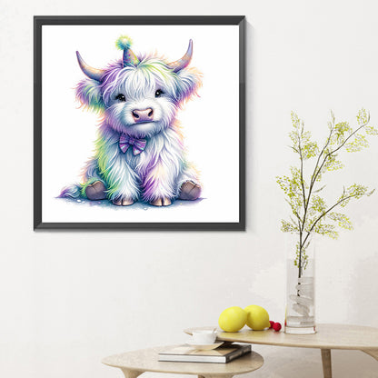Shiny Animal Highland Yak - Full Round Drill Diamond Painting 30*30CM
