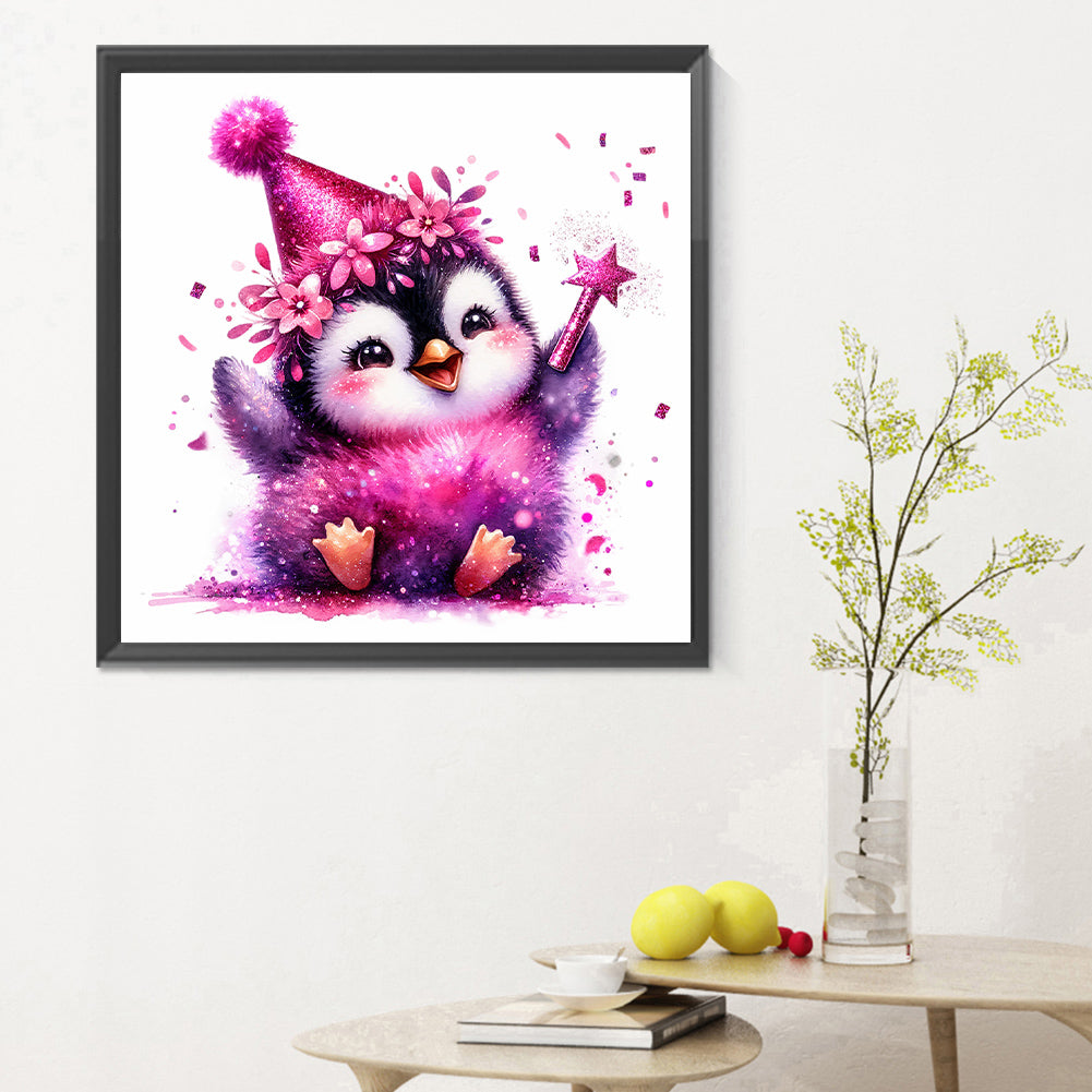 Shiny Animal Penguin - Full Round Drill Diamond Painting 30*30CM