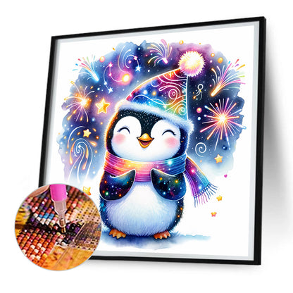 Shiny Animal Penguin - Full Round Drill Diamond Painting 30*30CM