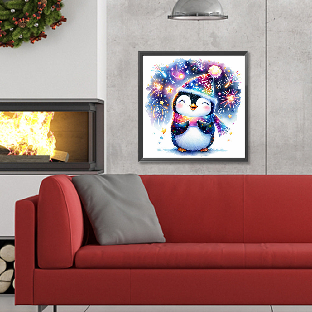 Shiny Animal Penguin - Full Round Drill Diamond Painting 30*30CM