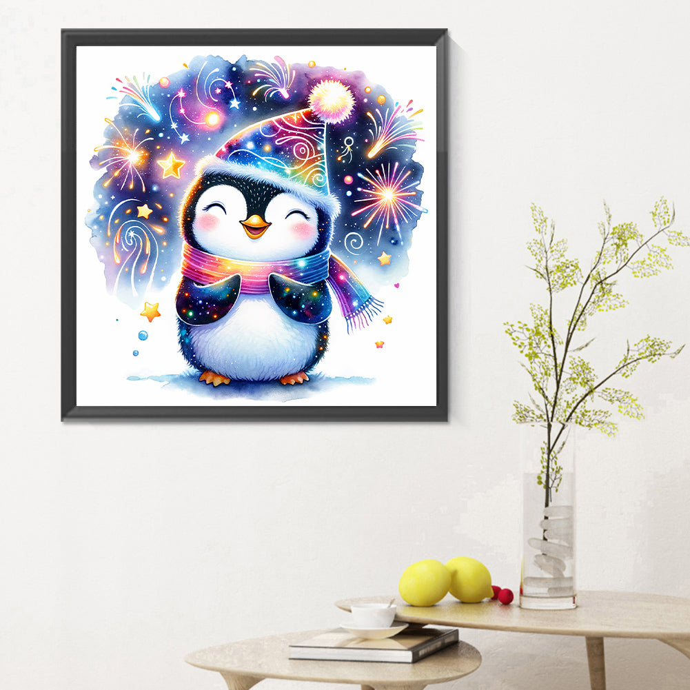 Shiny Animal Penguin - Full Round Drill Diamond Painting 30*30CM