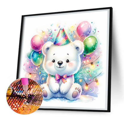 Shiny Animal Bear - Full Round Drill Diamond Painting 30*30CM