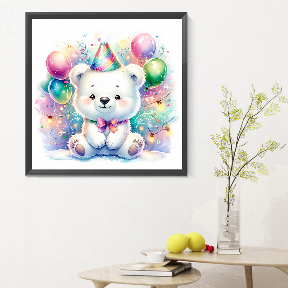 Shiny Animal Bear - Full Round Drill Diamond Painting 30*30CM