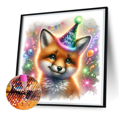 Shiny Animal Fox - Full Round Drill Diamond Painting 30*30CM