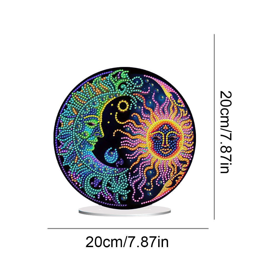 Sun and Moon Round Diamonds Painting Desktop Decor for Office Desktop Decor (#1)