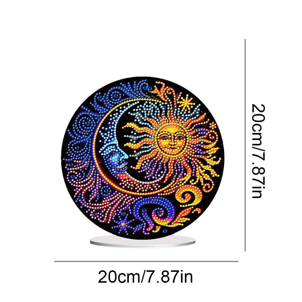 Sun and Moon Round Diamonds Painting Desktop Decor for Office Desktop Decor (#2)