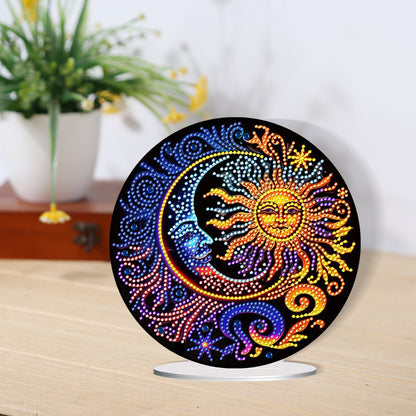 Sun and Moon Round Diamonds Painting Desktop Decor for Office Desktop Decor (#2)