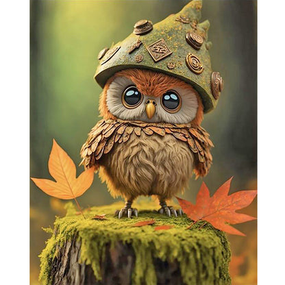 Baby Owl - Full Round Drill Diamond Painting 40*50CM