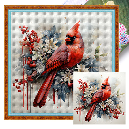 Cardinal - 11CT Stamped Cross Stitch 40*40CM