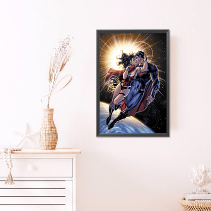 Wonder Woman And Superman - Full Round AB Drill Diamond Painting 40*60CM