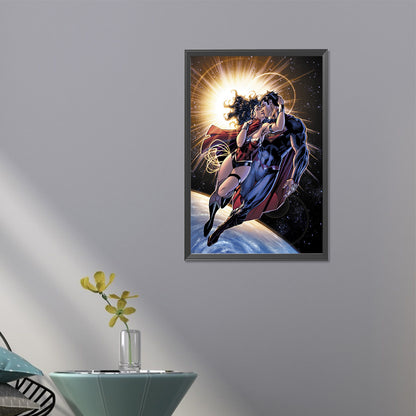 Wonder Woman And Superman - Full Round AB Drill Diamond Painting 40*60CM