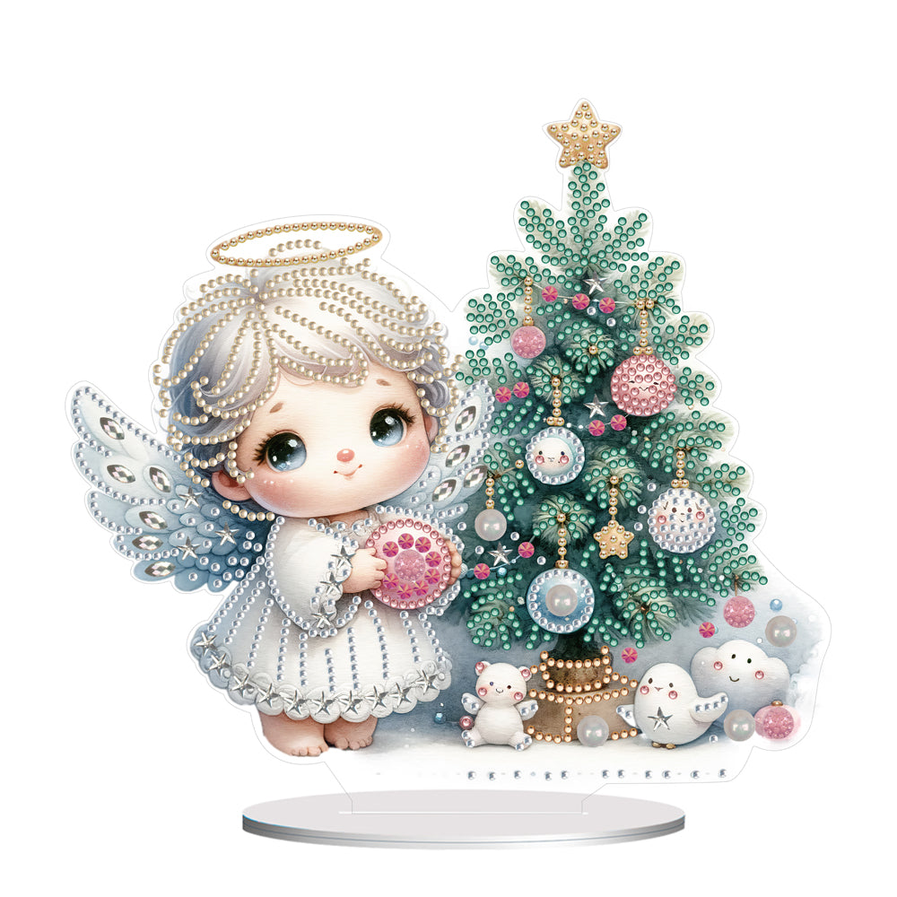 Acrylic Little Angel Special Shape+Round Diamonds Painting Desktop Decor (#1)