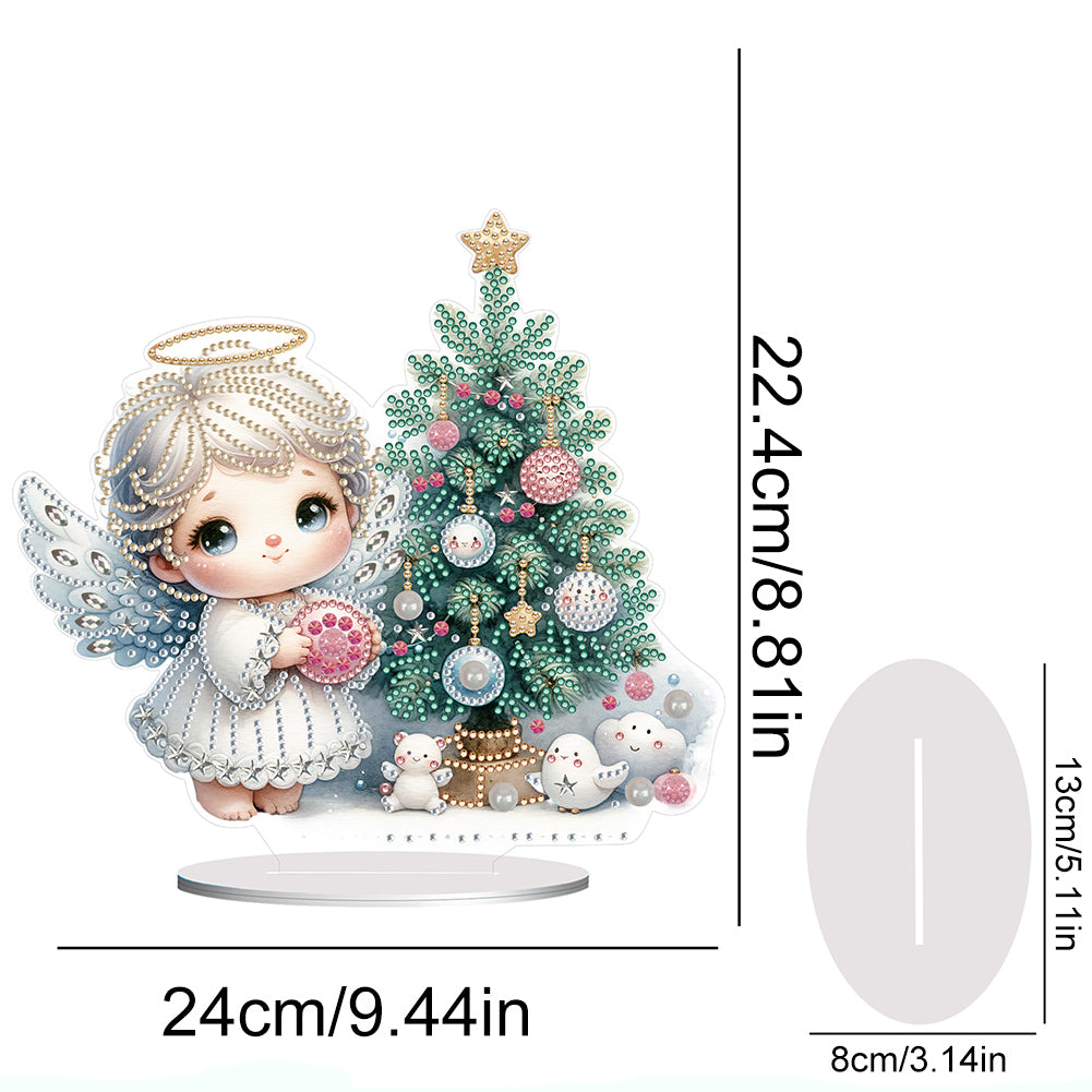 Acrylic Little Angel Special Shape+Round Diamonds Painting Desktop Decor (#1)