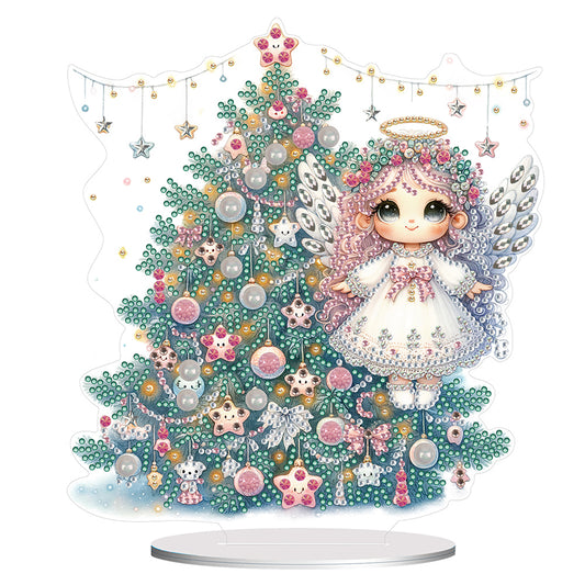 Acrylic Little Angel Special Shape+Round Diamonds Painting Desktop Decor (#2)