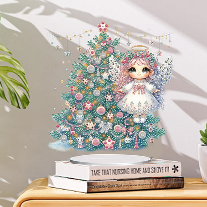 Acrylic Little Angel Special Shape+Round Diamonds Painting Desktop Decor (#2)