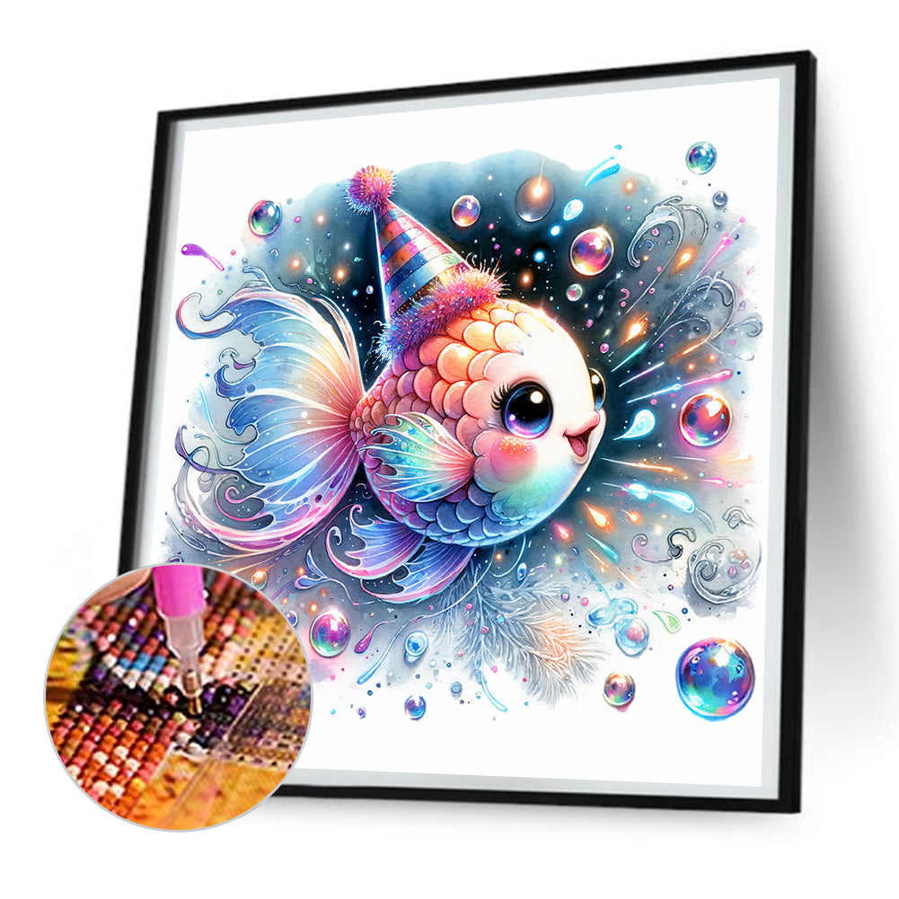 Shiny Animal Goldfish - Full Round Drill Diamond Painting 30*30CM