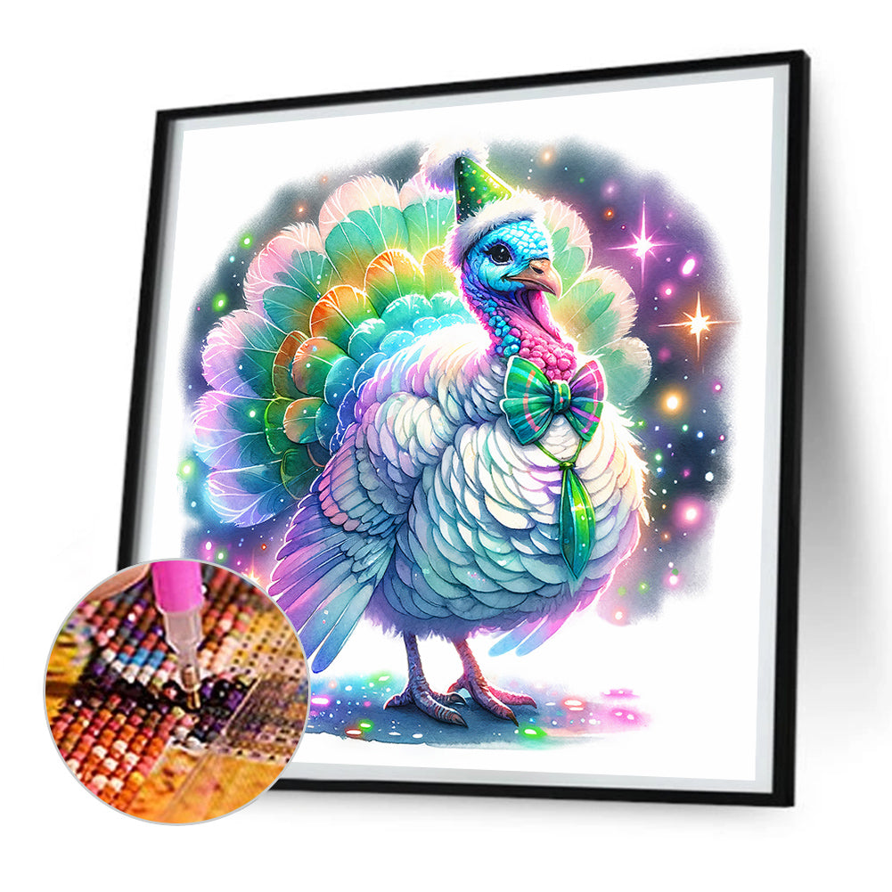 Shiny Animal Turkey - Full Round Drill Diamond Painting 30*30CM