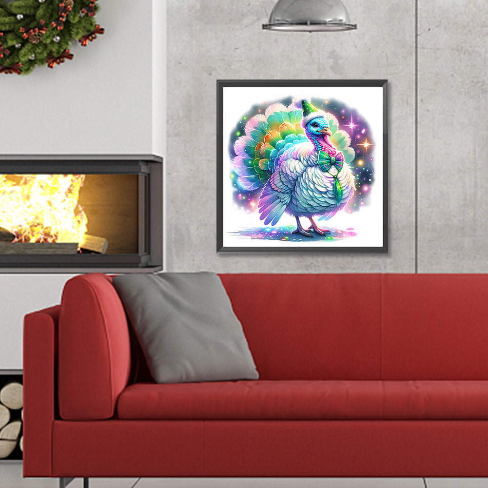 Shiny Animal Turkey - Full Round Drill Diamond Painting 30*30CM