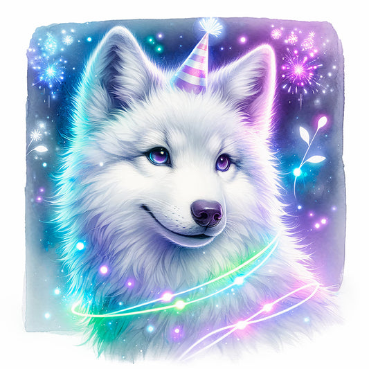 Shiny Animal Wolf - Full Round Drill Diamond Painting 30*30CM